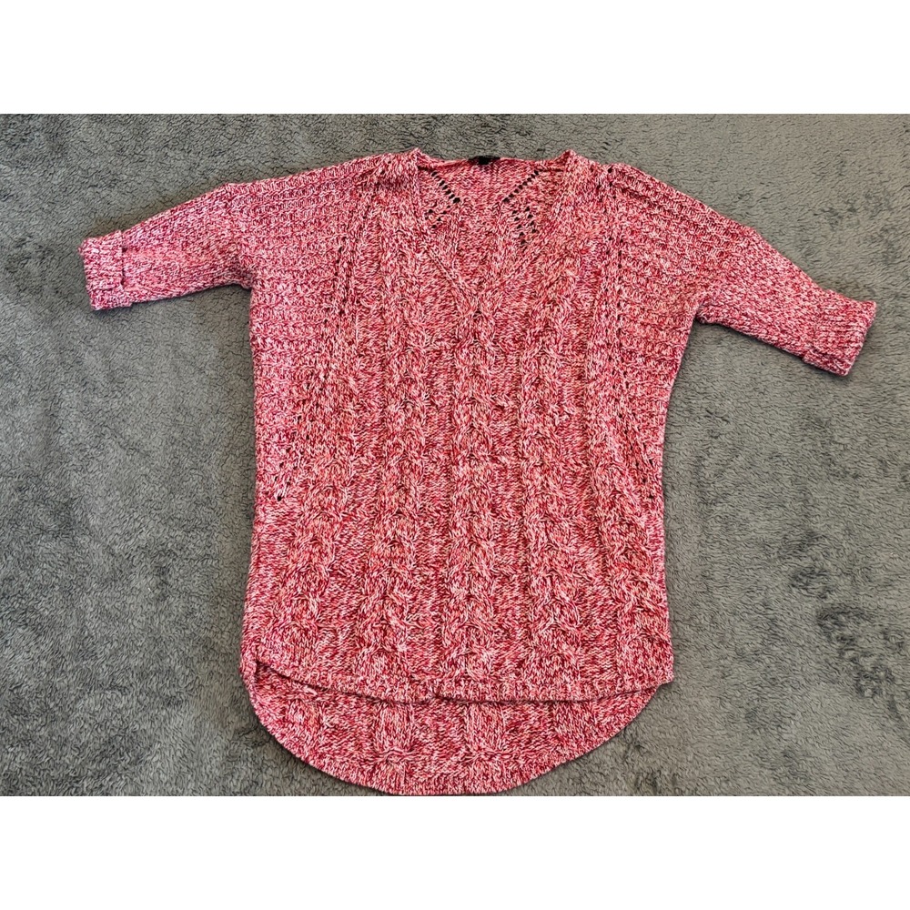 Express Sweater Womens Small Pink Cable Knit Dolman Sleeve Pullover Top
